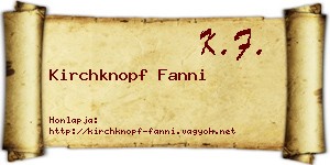 Kirchknopf Fanni névjegykártya